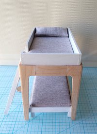 RESERVED 1:12 Dollhouse modern bunk bed with hard maple frame and legs removable lower bed, ladder, plus two fitted mattresses and two pillows