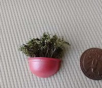1:12 Dollhouse miniature wall planter with green plant REF Big pearlescent pink