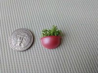 1:12 Dollhouse miniature wall planter with moss REF Small pink moss