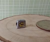 1:12 Dollhouse miniature tape measure for mini DIYer or garage workshop REF Silvery