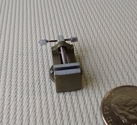 1:12 Dollhouse miniature vise Faux cast iron bench vise Drill press vise Woodworking vise for mini garage workshop REF Green