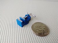 1:12 Dollhouse miniature vise Faux cast iron bench vise Drill press vise Woodworking vise for mini garage workshop REF Blue