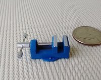 1:12 Dollhouse miniature vise Faux cast iron bench vise Drill press vise Woodworking vise for mini garage workshop REF Blue