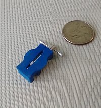 1:12 Dollhouse miniature vise Faux cast iron bench vise Drill press vise Woodworking vise for mini garage workshop REF Blue