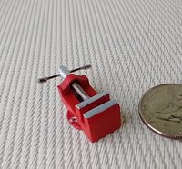 1:12 Dollhouse miniature vise Faux cast iron bench vise Drill press vise Woodworking vise for mini garage workshop REF Red