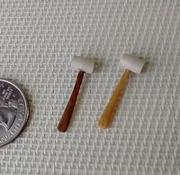 1:12 Dollhouse miniature mallet for mini DIYer or garage workshop REF Dark wood stained handle