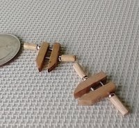 1:12 Dollhouse miniature wooden handscrew clamp Woodworking clamping tool for mini workshop Price is for Each unit