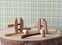 1:12 Dollhouse miniature wooden handscrew clamp Woodworking clamping tool for mini workshop Price is for Each unit