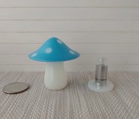 1:6 play scale battery operated toadstool table lamp Novelty lamp Blue mushroom lamp for 12-inch dolls
