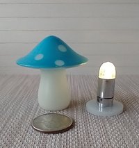 1:6 play scale battery operated toadstool table lamp Novelty lamp Blue mushroom lamp for 12-inch dolls