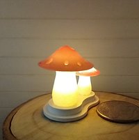 1:12 Dollhouse battery operated Mom and child toadstools table lamp Kids lamp Novelty lamp Red mushrooms lamp
