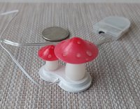 1:12 Dollhouse battery operated Mom and child toadstools table lamp Kids lamp Novelty lamp Red mushrooms lamp