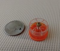 1:12 dollhouse miniature lazy Susan tools holder Spinnable desktop tools organizer in clear and orange acrylic Accessories NOT included