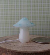 RESERVED 1:12 Dollhouse battery operated toadstool table lamp Kids lamp Novelty lamp Blue mushroom lamp