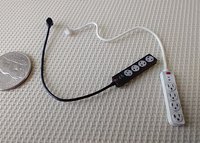 1:12 dollhouse miniature power strip Four-outlet power strip two USB ports Price is PER unit REF white