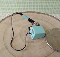 1:12 dollhouse miniature soldering iron with stand and faux digital display station (NON-working) REF Mint