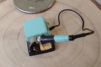 1:12 dollhouse miniature soldering iron with stand and faux digital display station (NON-working) REF Mint