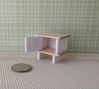 RESERVED 1:12 Dollhouse kids nightstand made from solid maple wood Nightstand cabinet with hinged door