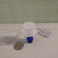 1:12 Dollhouse table lamp with cobalt blue gourd shaped post Battery operated dollhouse lamp on external wires
