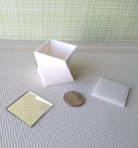 1:12 Dollhouse miniature twisted end table with acrylic mirror top AND translucent white top insert Doubles up as floor lamp Price is per unit