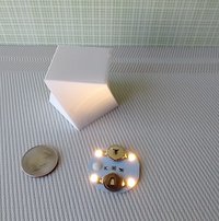 1:12 Dollhouse miniature twisted end table with acrylic mirror top AND translucent white top insert Doubles up as floor lamp Price is per unit