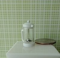 1:12 Dollhouse miniature French press coffee pot Miniature cafetiere REF White