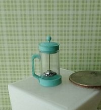 1:12 Dollhouse miniature French press coffee pot Miniature cafetiere REF Mint