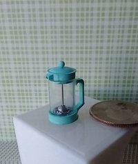 1:12 Dollhouse miniature French press coffee pot Miniature cafetiere REF Mint