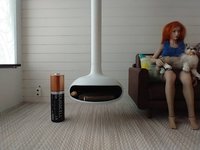 RESERVED 1:12 Dollhouse miniature white hanging modern fireplace