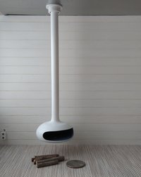 RESERVED 1:12 Dollhouse miniature white hanging modern fireplace