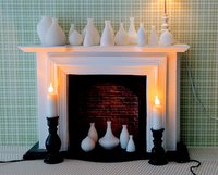 1:12 Dollhouse set of two floor candlestick holders with flickering flames Battery operated light up candles in a pair of candlestick holders