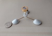 RESERVED 1:12 Dollhouse miniature mid-century modern chandelier MCM 3-light ceiling light white shades Battery operated LED miniature lamp