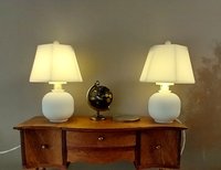 RESERVED 1:12 dollhouse table lamps with hexagonal shades (unfinished) Battery operated dollhouse table lamps on external wires Quantity A PAIR