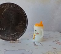 1:12 Dollhouse miniature sippy cup with easy grip handles giraffe and hearts decals REF Orange lid