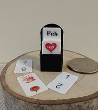 1:12 dollhouse miniature perpetual calendar Shuffle calendar in black holder box Table top calendar Desk calendar in modern settings PRICE is for EACH set