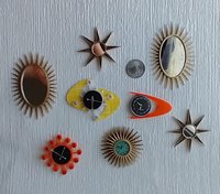 1:12 Dollhouse mid-century styled oval sunburst mirrors MCM dollhouse decorative mirrors Price is for EACH unit