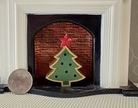 1:12 Dollhouse light up Christmas tree with star tree topper Battery operated miniature holiday LEDs decor No external wires REF