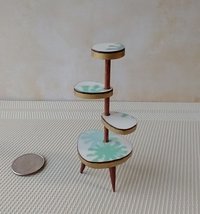 1:12 Dollhouse mid-century style plant stand Formica 4-tiered plant stand or display stand Plants n accessories NOT included