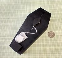 1:12 scale dollhouse miniature Halloween book case Black coffin display case Battery lighted Halloween display unit to showcase your mini Halloween treasures