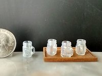 1:12 Dollhouse miniature mason jar inspired drinkware with handle Ready for DIY drink Price is for EACH REF Embossed Bs