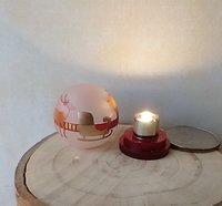 1:12 Dollhouse holiday light up globe ornament Free standing frosted globe Christmas ornament Battery operated holiday light REF Oh deers