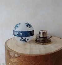 1:12 Dollhouse holiday light up globe ornament Free standing frosted globe Christmas ornament Battery operated holiday light REF Blue snowflakes