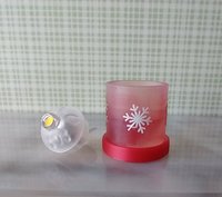1:12 Dollhouse miniature fall candle sleeve or battery lighted candle holder REF Golden and white snowflakes