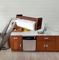 1:12 Dollhouse wall-mounted or under cabinet paper towel holder with shelf in solid walnut wood