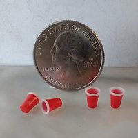 1:24 scale dollhouse one set of 4 Solo-inspired cold drinkk cups in red Price is for ONE SET of 4 cups in half-inch scale