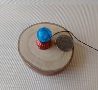 1-inch scale miniature light up crystal ball Battery operated lighted crystal sphere Halloween decor REF Copper finish stand
