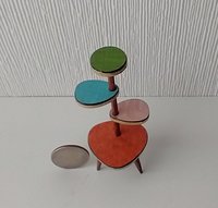 RESERVED for Sherryl.  1:12 Dollhouse mid-century style plant stand inspired by Formica 4-tier plant stand with tapered legs