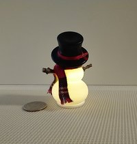 1:12 Dollhouse miniature light up snowman with removable hat Battery operated holiday decor REF Plaid scarf