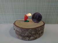 1:12 dollhouse MCM inspired toucan table lamp Battery operated bird lamp with external wires and switch REF Red bird