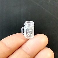 1:12 Dollhouse miniature mason jar inspired drinkware with handle Ready for DIY drink Price is for EACH REF Embossed Bs
